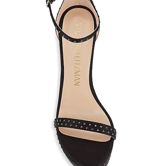 Stuart Weitzman Nudistcurve Hollywood Platform Sandal Black NEW size 8 - Picture 4 of 5